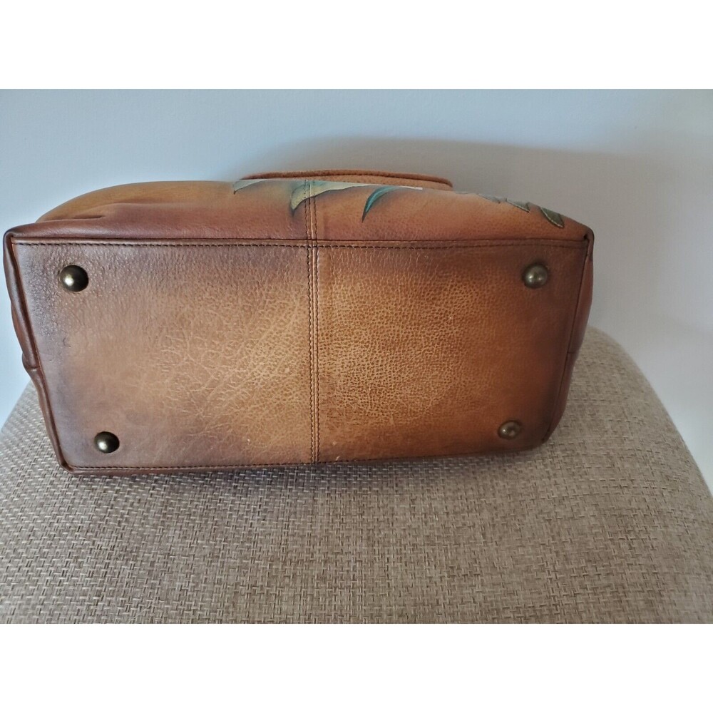 Anuschka Shoulder Bag Purse Tropical Paradise Hibiscus Leather Hand Painted - Picture 6 of 10